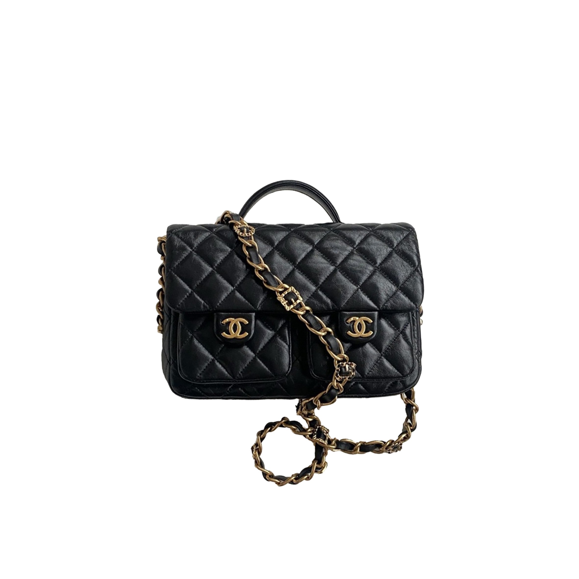 Ch*el master flap bag top handle (25.5*18.5*5.5cm)